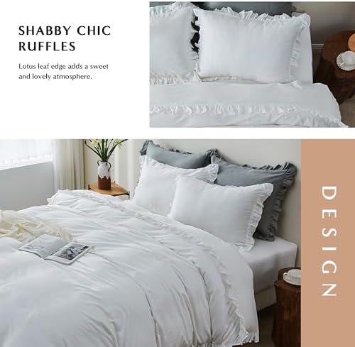 SimpleOpulence Organic Cotton Ruffle Duvet Set 2Pcs Twin