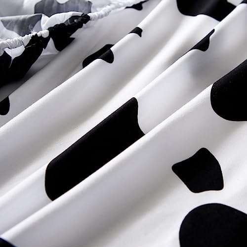 WINLIFE Cartoon Cow Print Twin Sheet Set