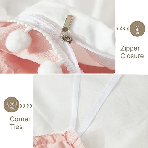 Bedbay Boho Queen Duvet Cover Set with Pom Pom Fringe 1
