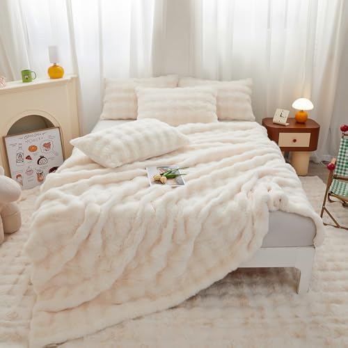 Roscloud Rabbit Plush Duvet Cover Set 3PC 1