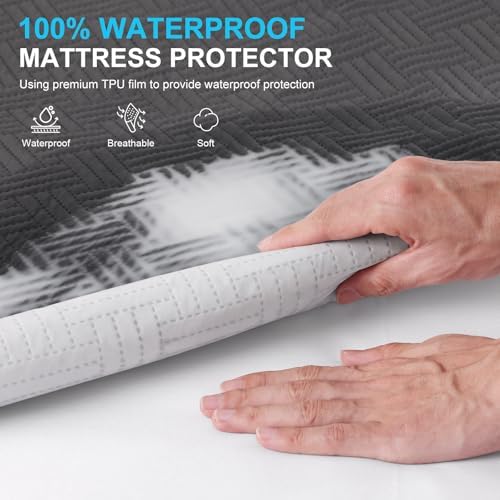 GOPOONY Waterproof Mattress Protector Full Size 54x75in Gray