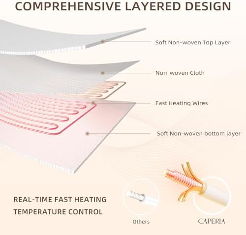 Caperia Heated Mattress Pad Twin XL 9 Heat Settings 39 x 80