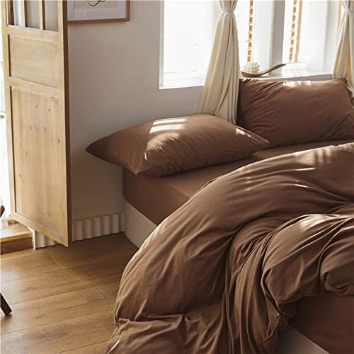 Omelas Brown Duvet Cover Set Twin Size 66x90in
