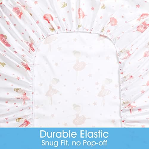 BYSURE Kids Ballerina Pink Full Sheets Set 4 Piece