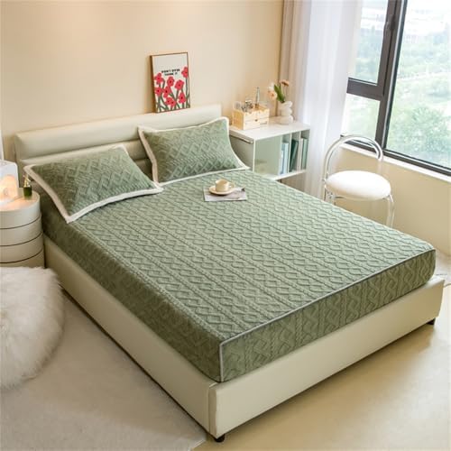 BYHIP Velvet Fitted Sheet Mattress Protector with Deep Pocket