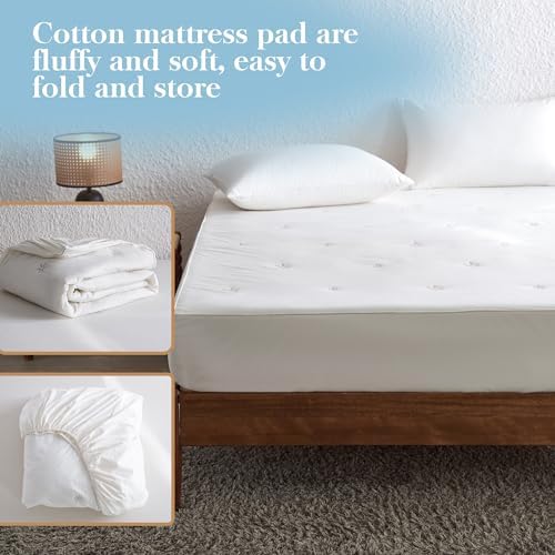 SimpleOpulence Mattress Pad Protector 100 Cotton Quilted Breathable