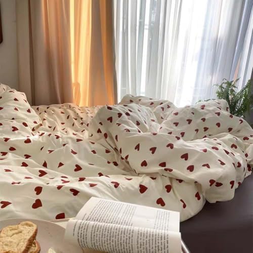 Nayoroom Heart Duvet Cover Set Queen Size 3Pcs