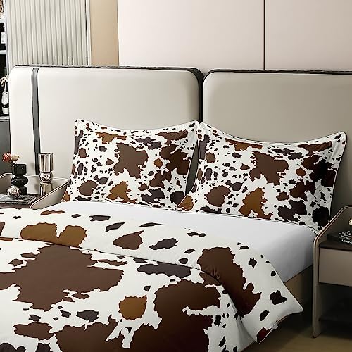 Jejeloiu Cow Print Kids Duvet Cover Set