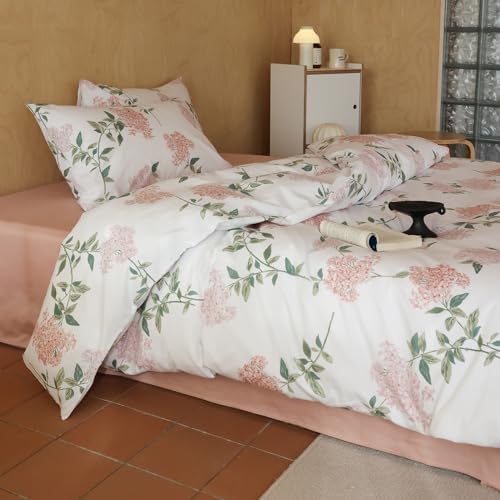 MKXI 100 Cotton Duvet Cover Full Pink Lilac Floral