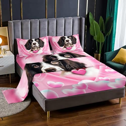 Kawaii Dog Pattern 4Pcs Bedding Set for Kids and Adults