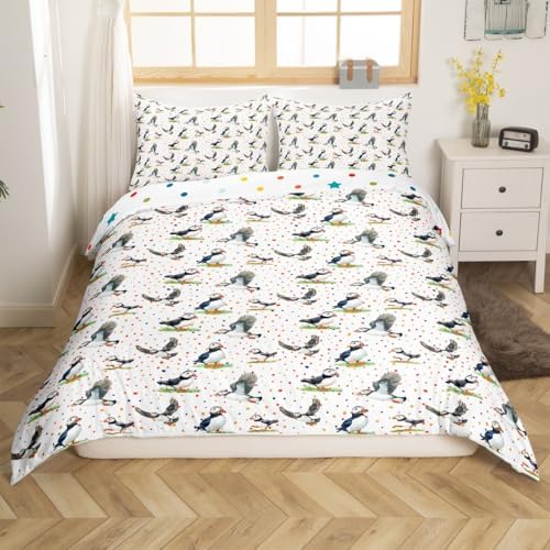 Erosebridal Cartoon Puffin Twin Duvet Set