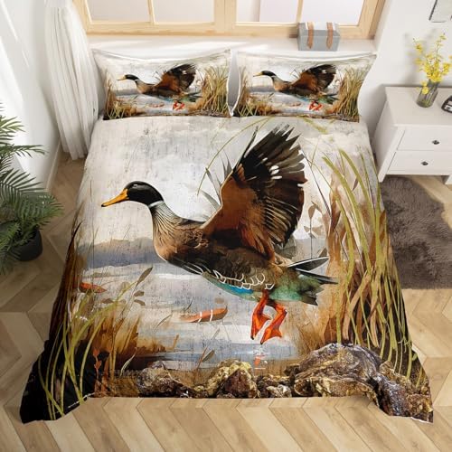 Feelyou Mallard Duck Duvet Cover Set Ultra Soft 3D Print