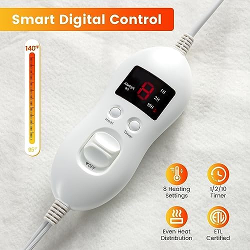 Giantex Heated Mattress Pad with 8 Settings and Timer