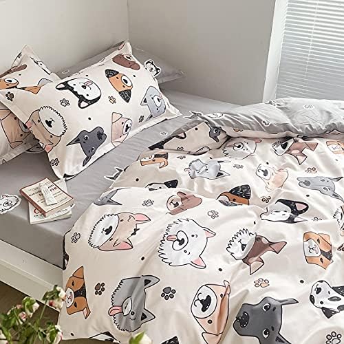 Feelyou Kids Cartoon Dog Duvet Cover Set King