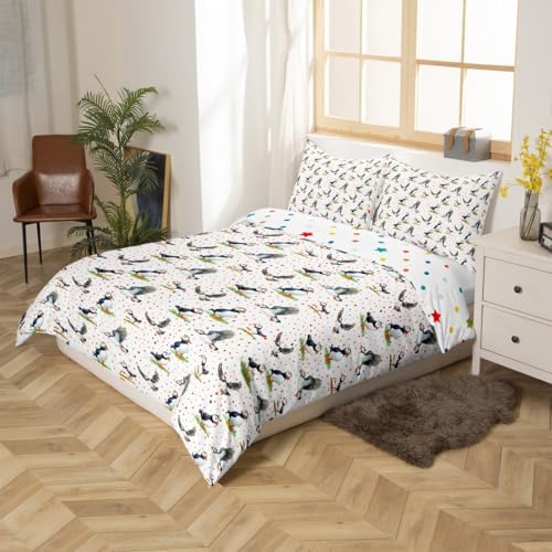 Erosebridal Cartoon Puffin Twin Duvet Set