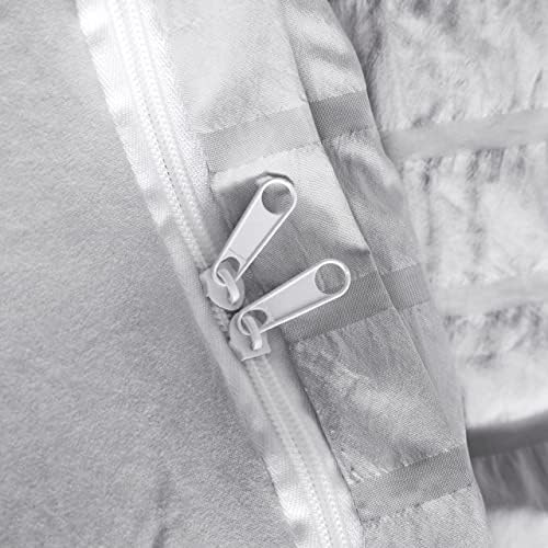 NTBAY Seersucker Duvet Cover Set Twin 2 Piece Light Grey