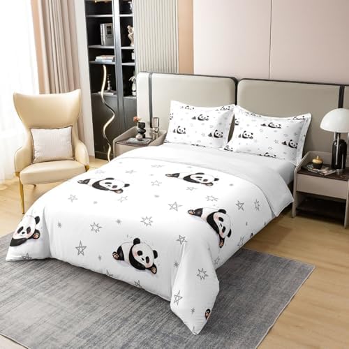 Jejeloiu Panda Duvet Cover Set 100 Cotton Kids