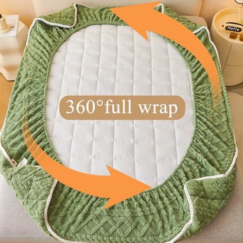 LDLCYCN Velvet Mattress Cover with 360 Elastic Band