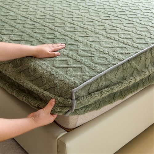 BYHIP Velvet Fitted Sheet Mattress Protector with Deep Pocket