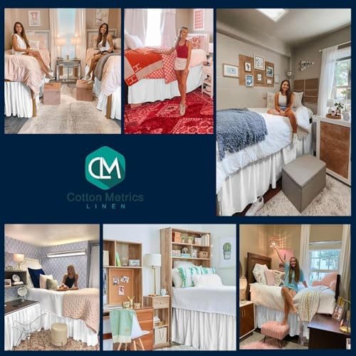 Cotton Metrics Linen Twin XL Bed Skirt with 32 Drop
