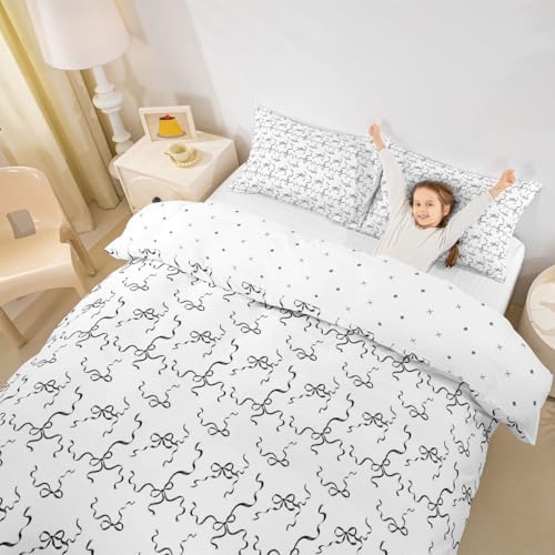 Manfei Bow Knot Duvet Cover Set King Size