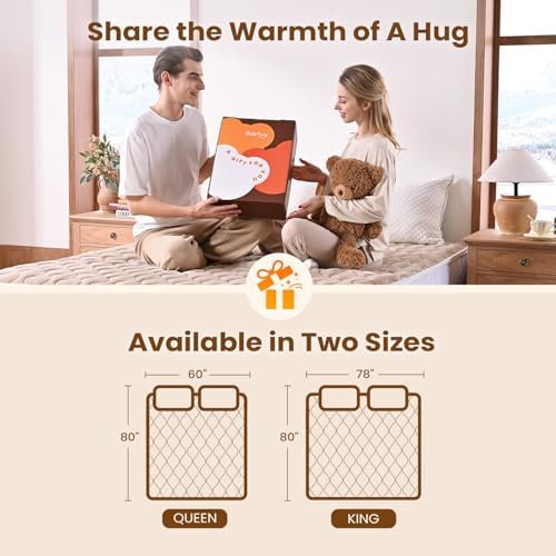 Bearhug Queen Electric Mattress Pad with Dual Control and 10 Heat Levels 1