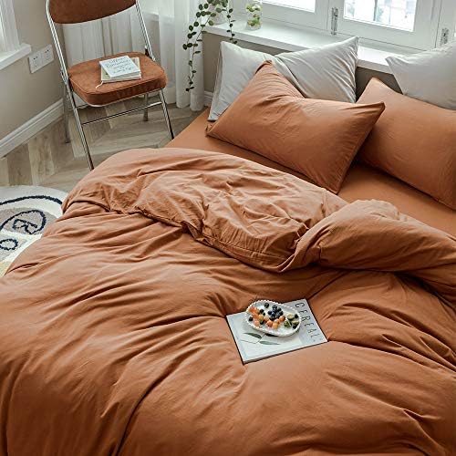 MKXI Pumpkin Twin Duvet Cover Set Zipper Closure