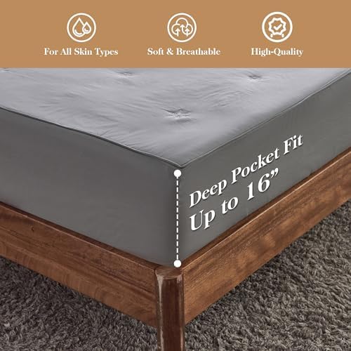 SimpleOpulence Dark Grey Mattress Pad Protector