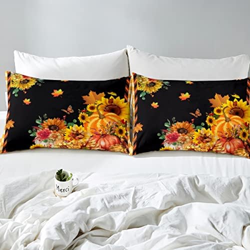 Pumpkin Sunflower Butterfly Duvet Cover Set