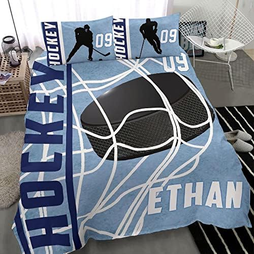 Personalized Ice Hockey Duvet Set for Kids