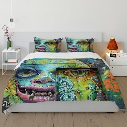 HOBBOY Kids Duvet Cover Set Psychedelic Graffiti