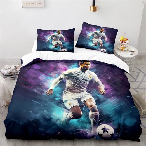 ADTEMP Soccer Duvet Cover Set 3 Piece King Size 1