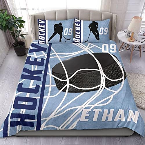 Personalized Ice Hockey Duvet Set for Kids
