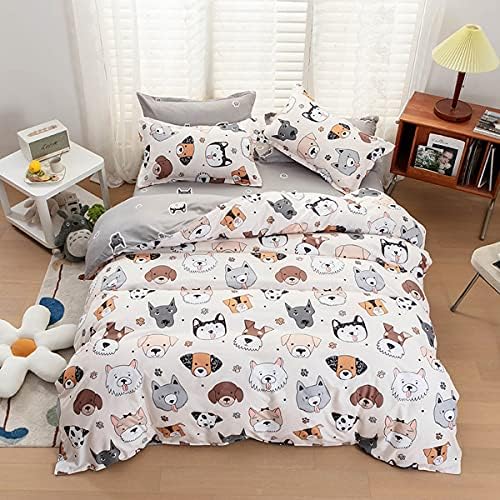 Feelyou Kids Cartoon Dog Duvet Cover Set King