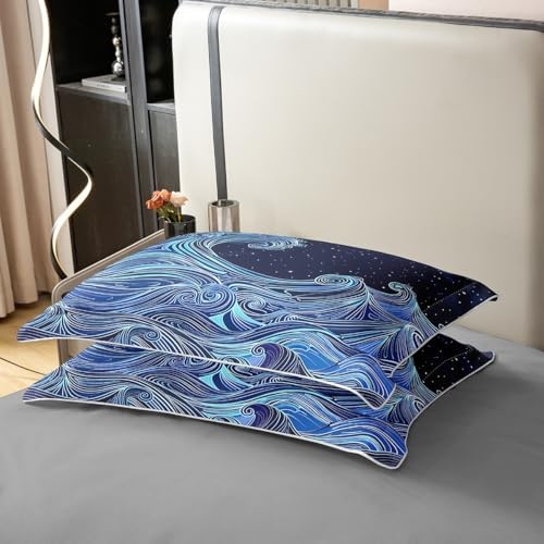 Japanese Wave Duvet Cover Set - 100 Cotton Queen Size