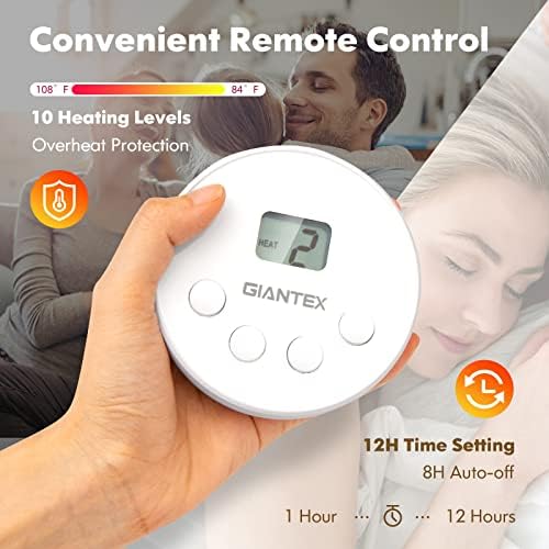 Giantex Queen Heated Mattress Pad 60x80 Quilted Electric Bed Warmer