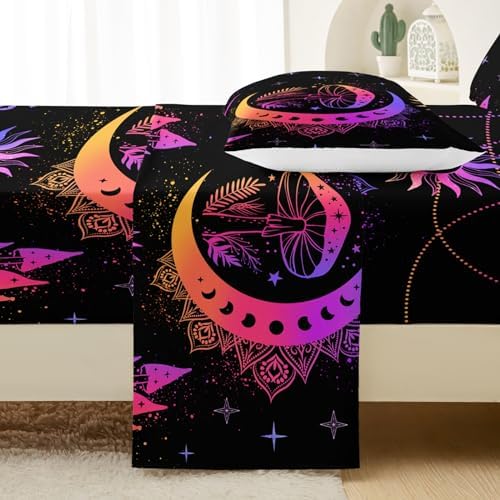 QOOMO Neon Mushroom Kids Bedding Set Queen Size 1