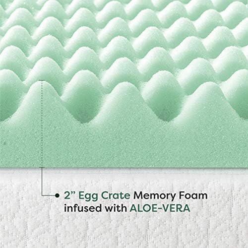 Best Price Mattress Topper 2 Inch Egg Crate Memory Foam with Aloe
