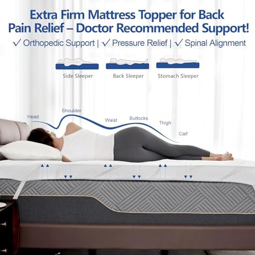 WEUP Extra Firm Mattress Topper Twin 3 Inch Cooling Gel Ice Silk Cover
