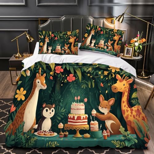 GIPNIAU California King Giraffe Duvet Cover Set