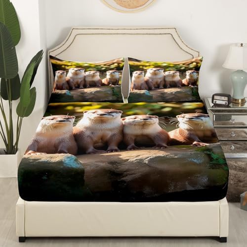 Feelyou Kids Sea Otter Sheet Set Twin Size