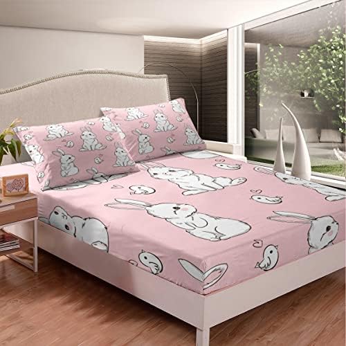 Feelyou Kids Rabbit Bedding Set Twin Size 2Pcs