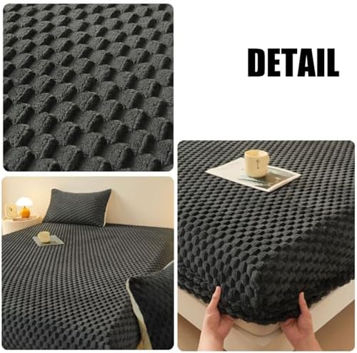 Velvet Mattress Protector Queen Size Warm Non-Slip Breathable Cover