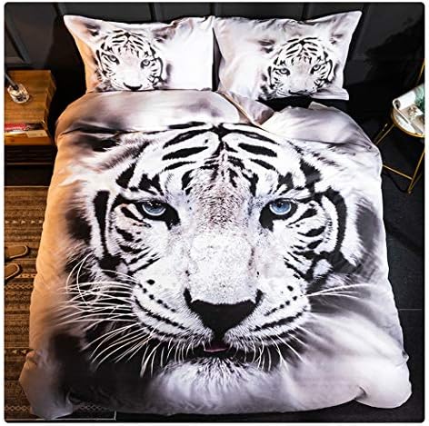 Homebed White Tiger Duvet Cover Set Twin Size 2 Pieces