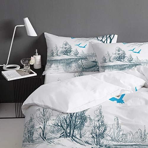 Debedcor Cal King Duvet Cover Set with Zipper and Ties