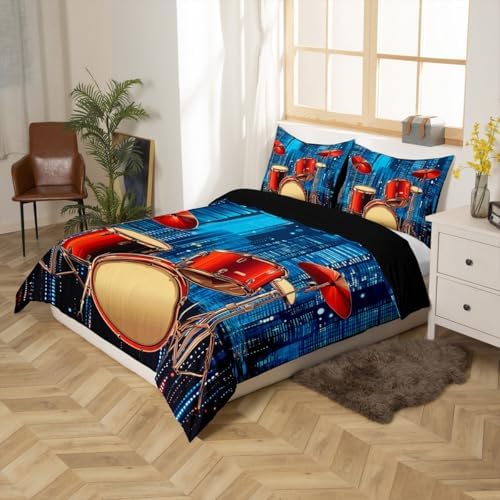 Erosebridal Drum Kit Duvet Cover Set Twin Size 1