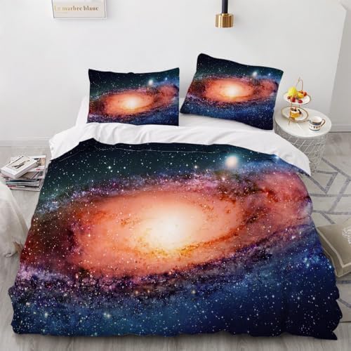 GIPNIAU Kids Duvet Cover Set Cosmic Vortex California King 3 Piece