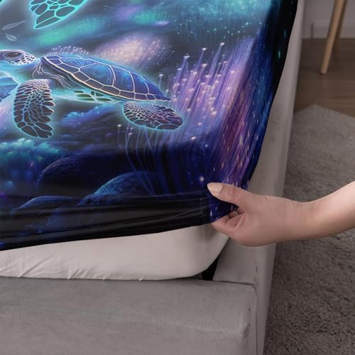 Sea Turtle Fitted Sheet Kids Bedding Queen Size 1