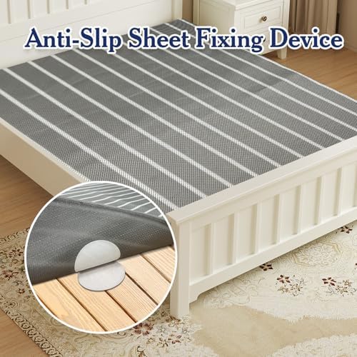 Bhyhok 8PCS Anti-Slip Mattress Underlay Sticker Double-Sided Self-Adhesive