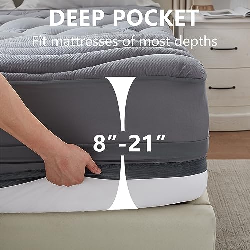 Elven Home Waterproof Mattress Pad for Double Bed
